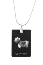 Czech Terrier, Bohemian Terrier,  esk  Terrier - Crystal Pendant With