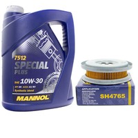 MotoröL Set 10W-30 5 Liter + ÖLfilter SH 4765 FüR Mercedes 190 123 124 E-Klasse