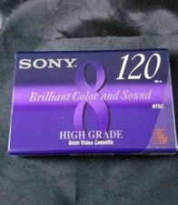 Sony 120 Brilliant Color and Sound High Grade 8mm Video Cassette NEW/SEALED