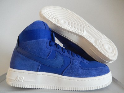 blue suede nike high tops