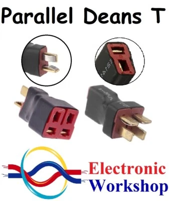 E-W Deans Parallel Connector Adaptor No Wire 2 Male-1 Female, 2 Fem 1 Male UK SELLER