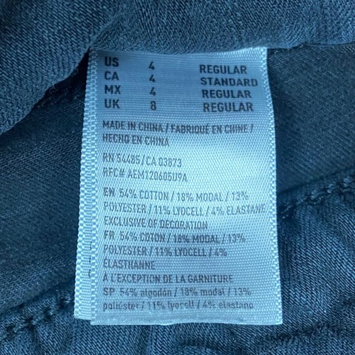 American Eagle Black Slim Leg Super Stretch Faded Denim Pants Jeans Size 4 - Picture 4 of 6