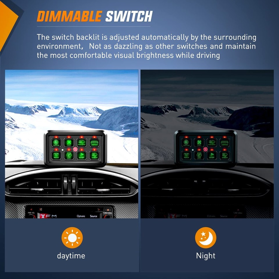 Nilight 8 Gang Switch Panel System Circuit Control Relay System Fuse ...