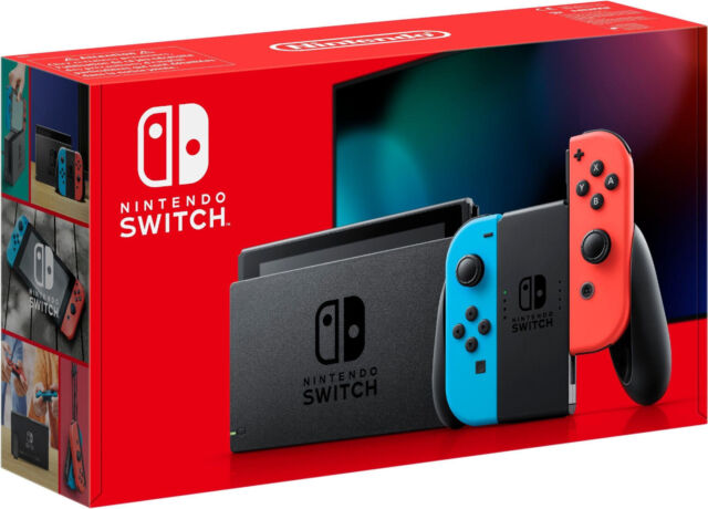 NINTENDO Switch Neue Edition 2019 Konsole schwarz neon rot blau