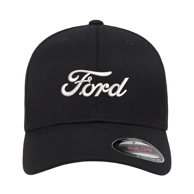 #ad #ad Ford Logo Embroidered Flexfit Fitted Baseball Cap Hat F 150 Mustang Focus $24.99