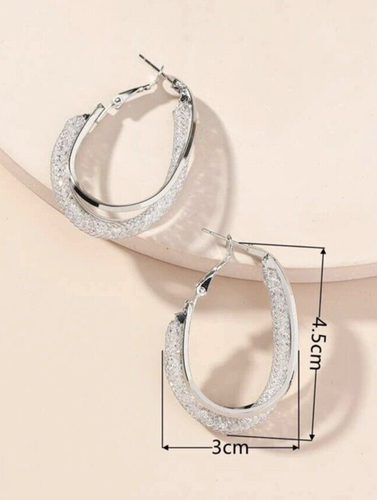 PLATINUM GOLD FILLED TEARDROP LEVERBACK CRYSTAL HOOP EARRINGS T1:7 - Picture 2 of 4