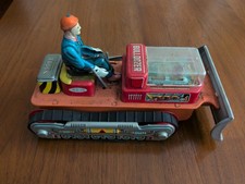 Nomura T.N. Japan Tin MAGIC ACTION BULLDOZER Tin Toy Vintage Construction