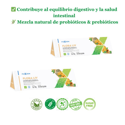 2 Cajas FuXion Flora Liv Suplemento Probiótico Prebiótico Para Salud Digestiva