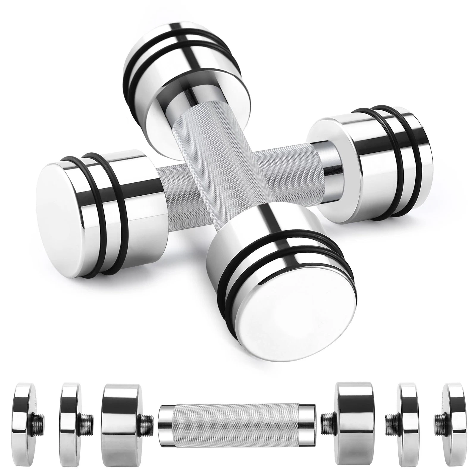 FEECCO Adjustable Dumbbells 5kg x 2 Dumbbells Set of 2 for Home Gym