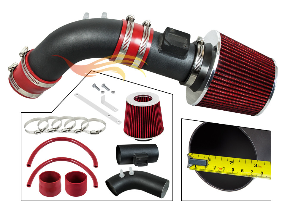 BCP RW RED For 2004-2007 Accord 2.4L L4 w/MAF SULEV Ram Air Intake+Filter