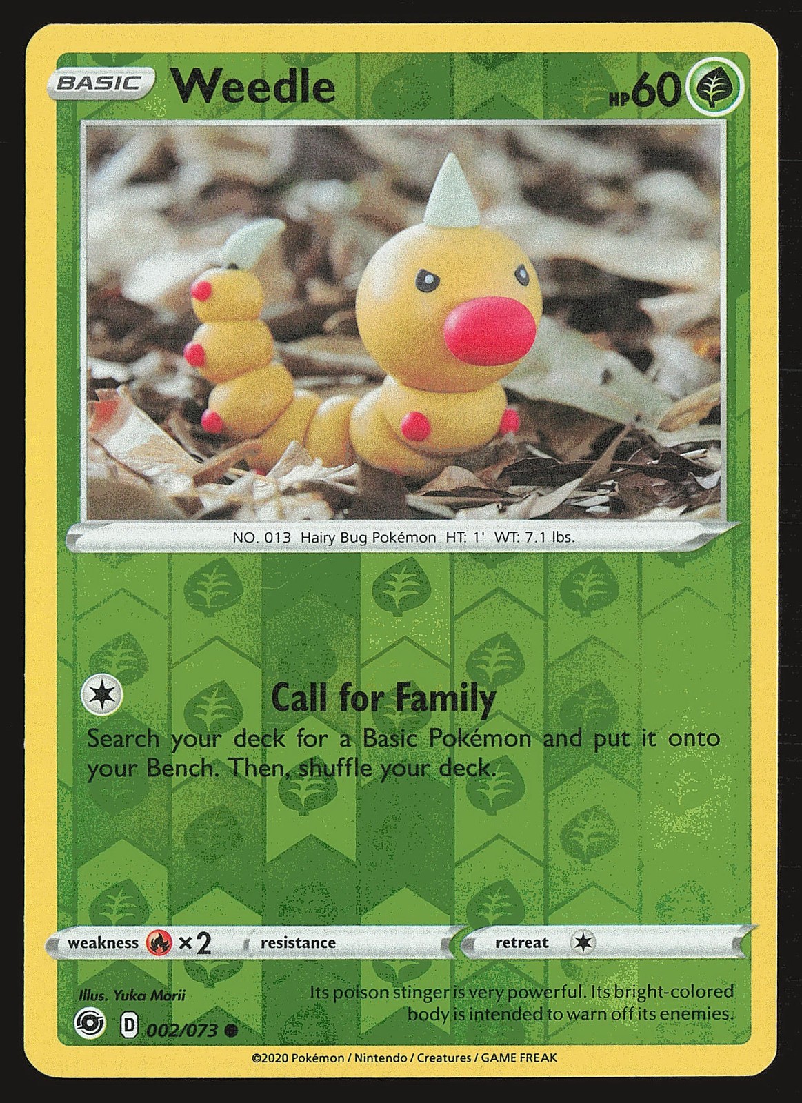 Champion's Path Weedle #02/73 Reverse Holo Pokemon Card