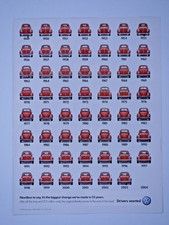 Volkswagen Beetle Bug 1949 To 2004 Biggest Change Original Print Ad 8 X 11 Volkswagen Beetle Bug 1949 To 2004 Biggest Change Original Print Ad 8 X 11