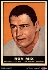 1961 Topps #168 Ron Mix Chargers HOF Southern California 2 - GOOD