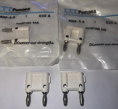 Pomona MDP-S-9 Double Banana Plug White, Shorted, Stackable New Quantity of 2
