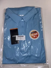TacVasen Women’s UPF50+ Skin Protection Polo Short Sleeve Light Blue Size XL NEW