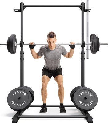 Squat Rack with Pull up Bar, Heavy Duty 600LBS Weight Capacity Squat Rack for Ho