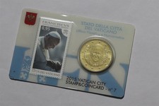 🧭 🇻🇦 VATICAN 50 EURO CENTS 2015 COIN CARD NR. 7 BLUE B89 CG23