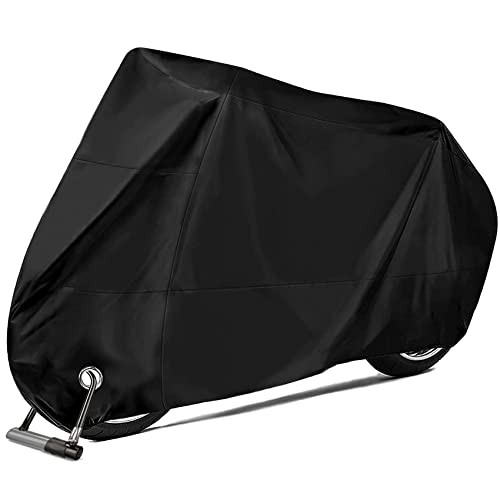 Housse moto, scooter et bicyclette noire en bâche imperméable XL pour protection extérieur