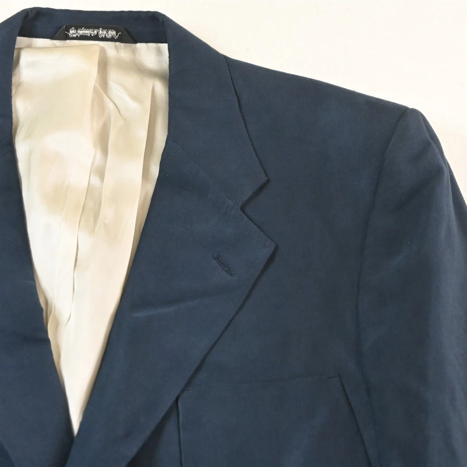Chaqueta Blazer Abrigo Deportivo De Colección Hecha en EE. UU. Christian Dior 42R Azul Marino Gamuza Para Hombre Foto 2 de 4