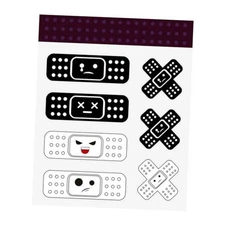 Car Bandage Decal, Funny Cute Auto Cartoon Bandage Stickers with 2 Black