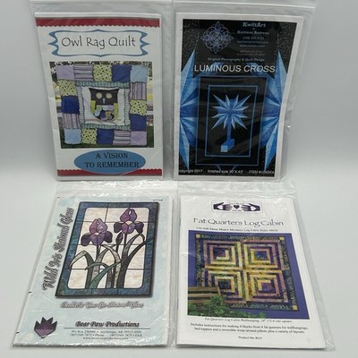 Lot Of 4 Mixed Quilt Patterns & Instructions For Quilt Squares & Wall Hangings