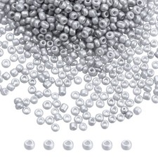 Glass Beads 2mm Hole Loose Beads for Bracelet Earring Making Silver Tone