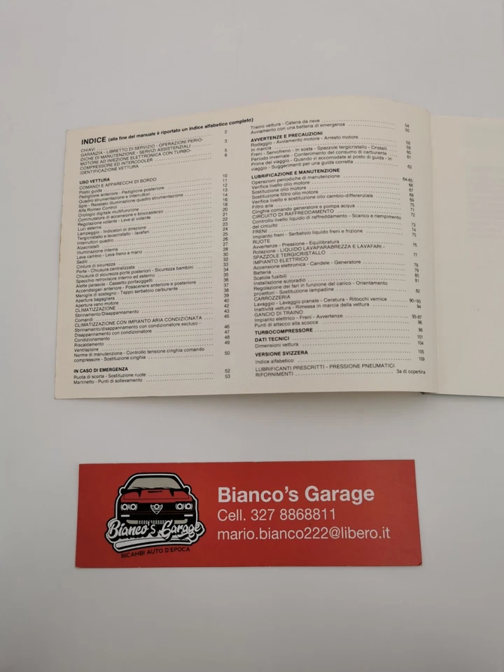 Manuale Alfa Romeo 75 Turbo - Immagine 2 di 4
