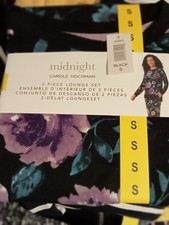 Brand new with tags Carol Hochman 2 piece lounge set, black with prints size S