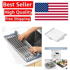 Over The Sink Dish Drying Rack, Roll Up Dish Drying Rack Kitchen Dishes Rack ...