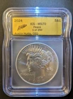 .999 PURE SILVER!! 2024 Peace Dollar ICG MS70 Signed by Austin Hutto 1 of 250