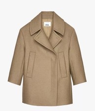 ZARRA WOMEN WOOL BLEND COCOON COAT - LIMITED EDITION GREY SIZE S £189