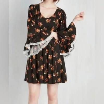 Bea & Dot Modcloth Through The Bluebell Dress Medium Floral Lace Whimsigoth Boho