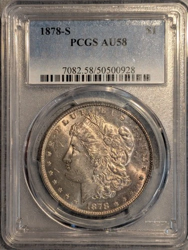 1878-S Morgan Silver Dollar S$1 PCGS Certified AU58