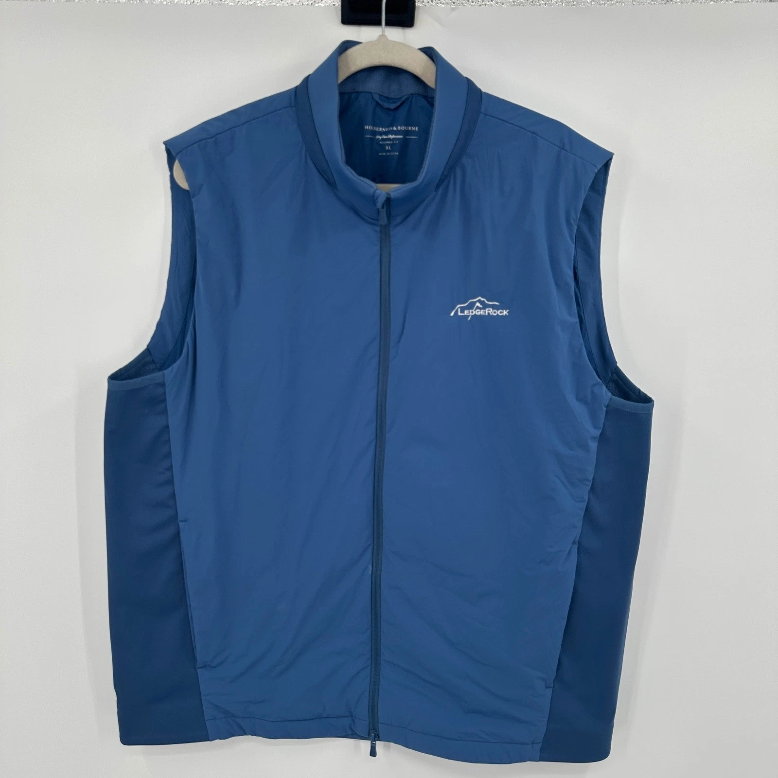 Holderness Bourne Men XL Blue Dry Luxe Performance Tailored Fit Vest Lightweight