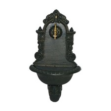 Fontana acquasantiera verde a muro da giardino ghisa esterno rubinetto ottone