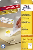 Avery Zweckform® L4745REV-25 L4745REV-25 Universal-Etiketten - 96 X 63,5 Mm, Wei