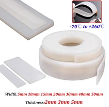 White Silicone Rubber Flat Strip Sealing Gasket Width 5mm-50mm Thick 2/3/5mm