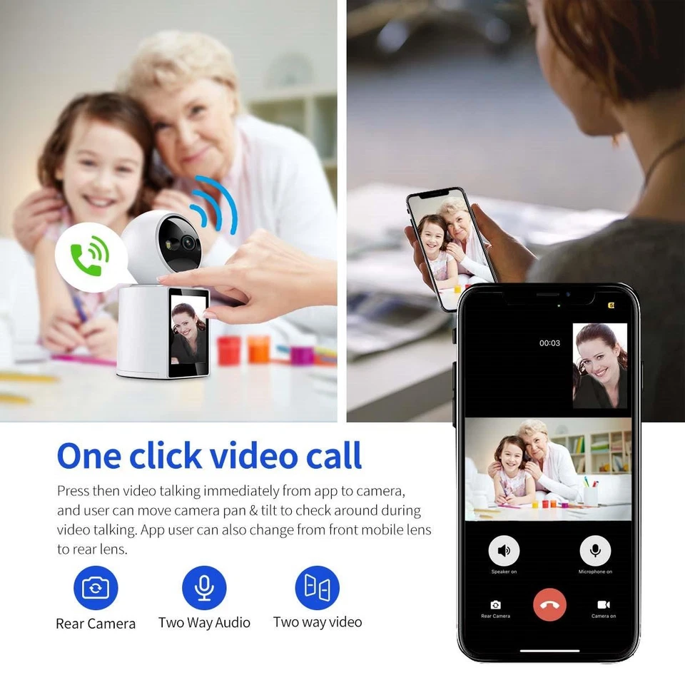 WIFI 3MP Smart PIR Alarm With 2.8" Screen Video Call 2-Way Audio Visual Camera - Image 3 of 4