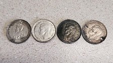 Mixed Lot Of 4 - Three 3 Pence Australia Silver Coins 1936 1941 1942 1943
