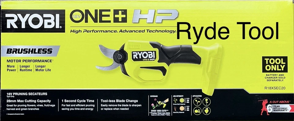 Ryobi 18V One+ HP™ Brushless 28MM Pruning Secateurs, R18XSEC20. AU Stock