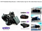 NEW Windshield Mount Bracket + 6 BLK Suction Cup For The Uniden Radar Detectors