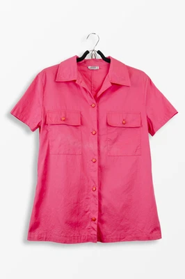 Camisa de safari de algodón rosa Gianni Versace - talla IT 44 (hecha en Italia) - Imagen 1 de 4