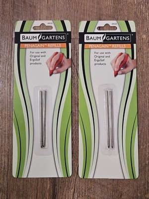 Lot of 4 Baumgartens PenAgain Original/Ergo-Sof INK REFILL Black Ballpoint 00028