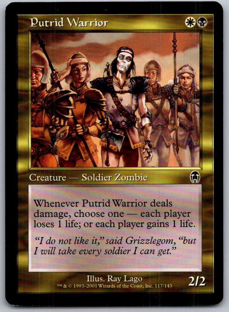 Putrid Warrior 117 Common Apocalypse Magic: The Gathering Lightly Played