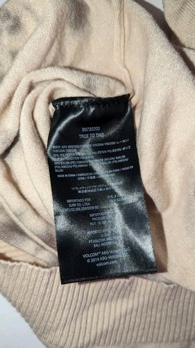 Volcom Women's Sweater I Dye 4 This Sweater - Sand Pullover Cardigan Large - Picture 5 of 5