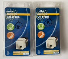Leviton WHITE Quickport Multi-Use CAT 5e Jack 8-position, 8-conductor - Lot of 2