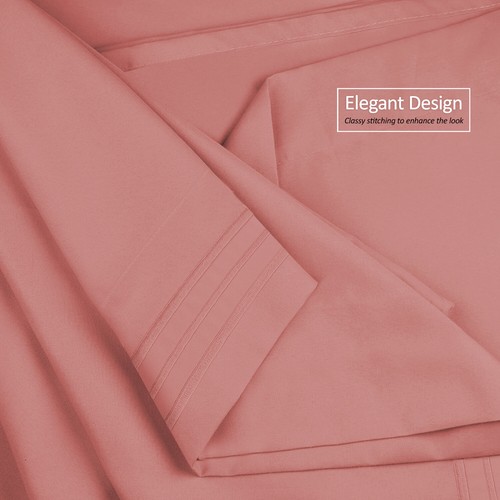 Ensemble de 4 draps de lit 1800 Queen ou King ultra doux microfibre poche profonde - Photo 109/360