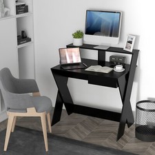 Computer Desk Study Writing Table Small Space w/ Drawer Monitor Stand