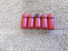 VTG TOY BULLET SHELLS LOT 5 WOOD RED