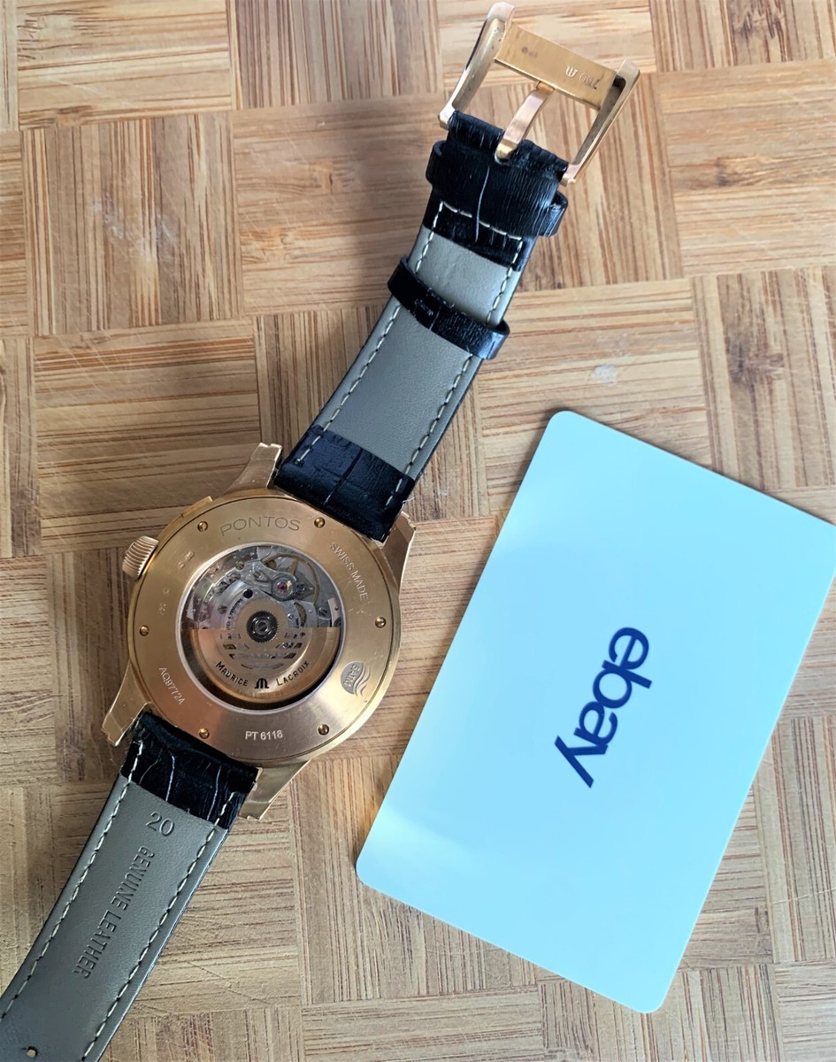 18K Rose Gold Maurice Lacroix Pontos Decentrique GMT Mens Watch